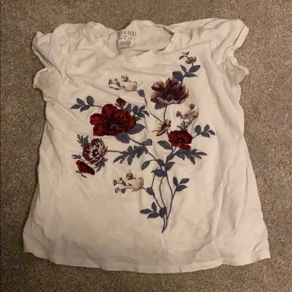 White embroidered t shirt - Picture 2 of 3
